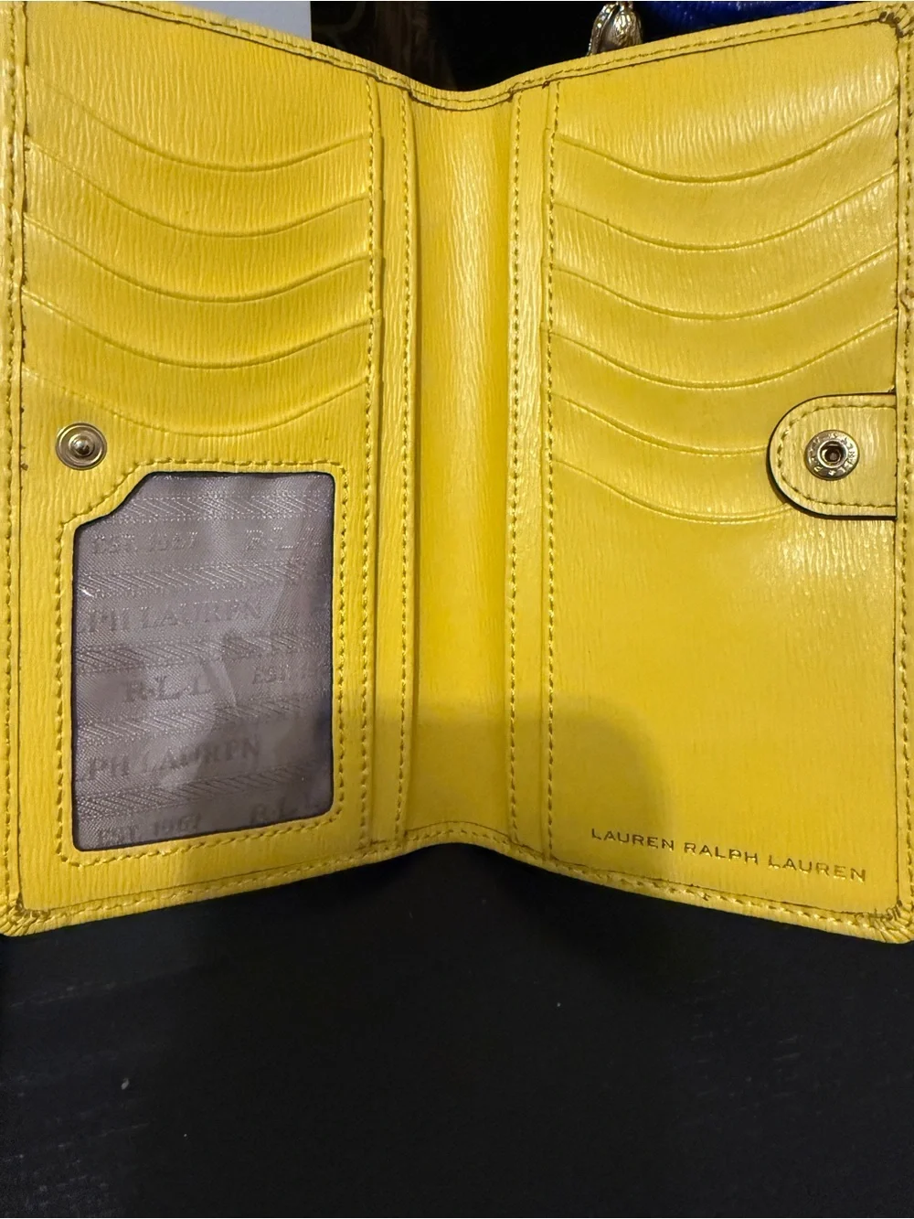 Ralph Lauren Bright Yellow RL Plaque Wallet